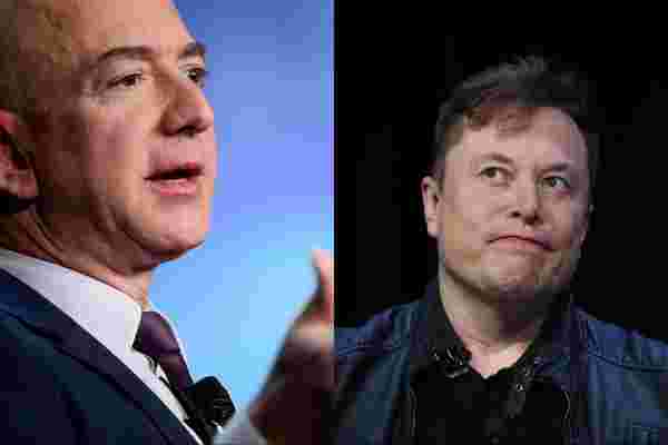 埃隆·马斯克 (Elon Musk) 和杰夫·贝佐斯 (Jeff Bezos) 争夺卫星互联网
